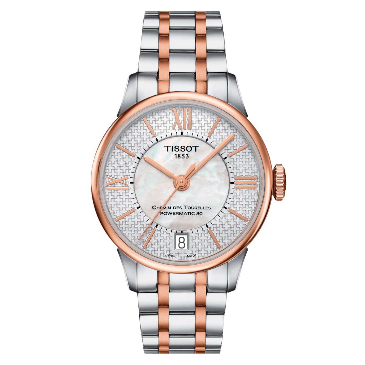 Tissot Ladies Automatic Watch Chemin Des Tourelles Powermatic 80 Two-Tone - T0992072211802